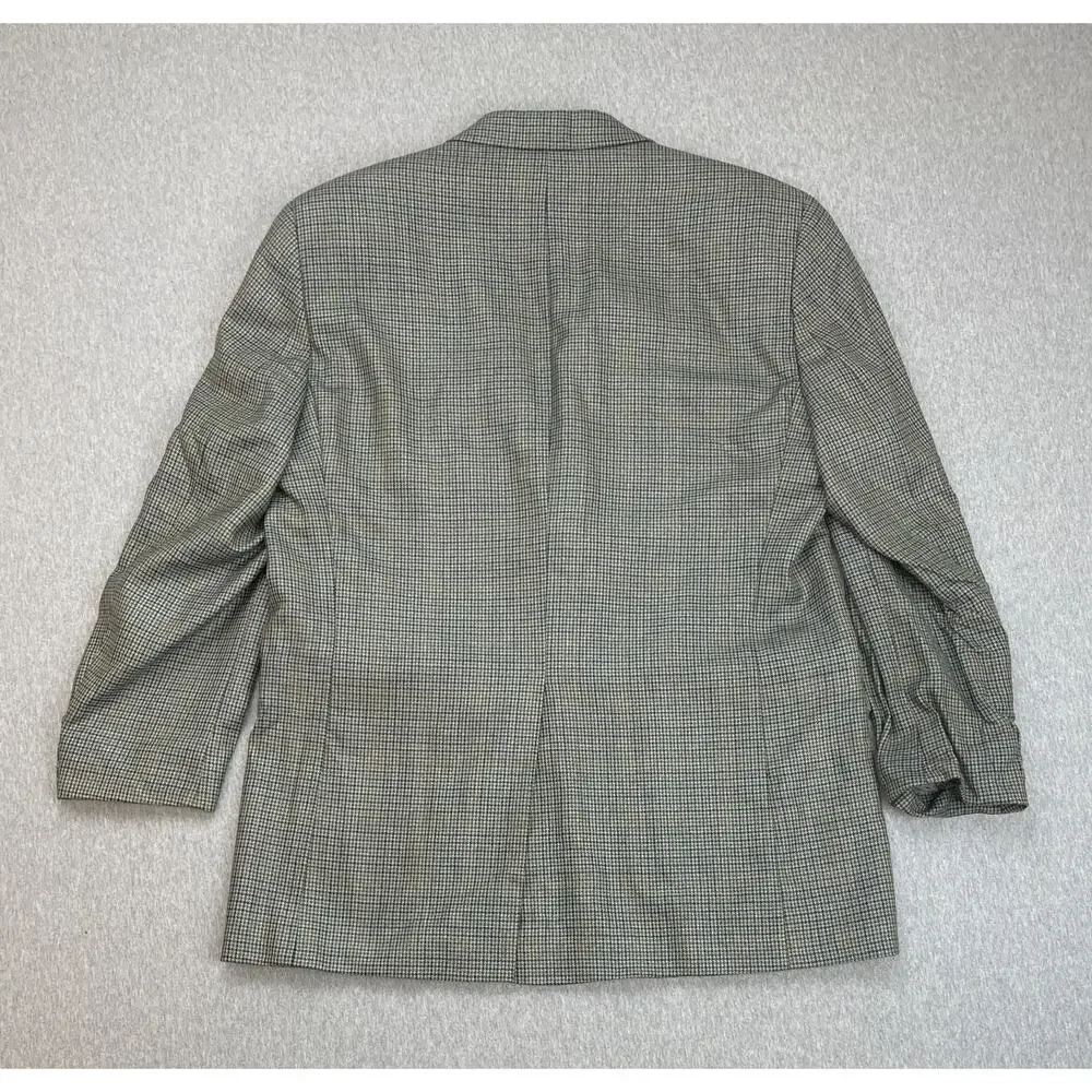 Lauren Ralph Lauren Blazer Mens 40R Houndstooth Silk Wool 2 Button Sports Jacket